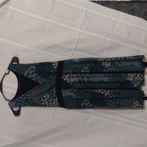 Apt 9 teal paisley pattern midi dress, size Large